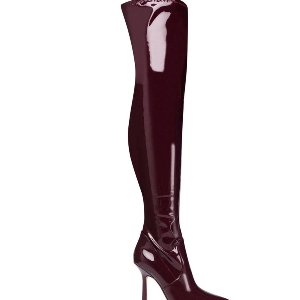 Steve Madden Glossy Burgundy Over-the-Knee Boots